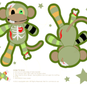 Zombie Monkey Plush Doll