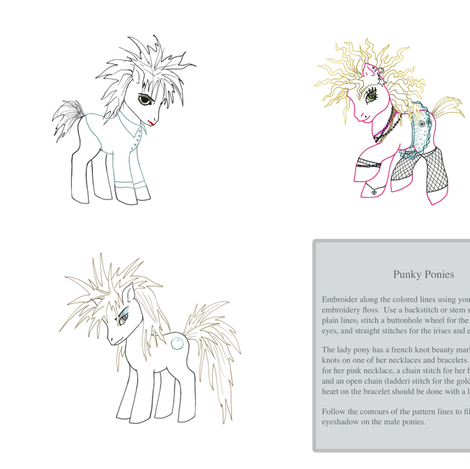 punky ponies fabric by glindabunny on Spoonflower - custom fabric