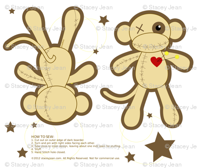 Voodoo Fabric Monkey Doll