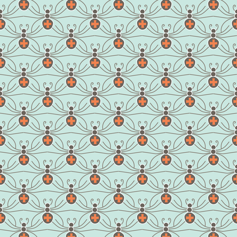A Web of Black Widows - mint fabric by kayajoy on Spoonflower - custom fabric
