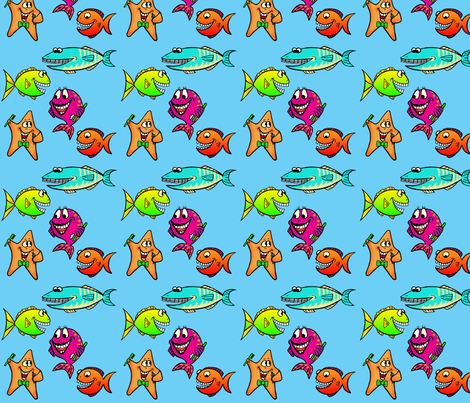 Dental Fish fabric by lfreud on Spoonflower - custom fabric