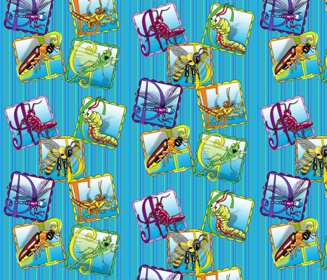 not_so_creepy_crawlers_alphabet fabric by lfreud on Spoonflower - custom fabric