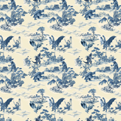 Godzilla and friends toile (blue)