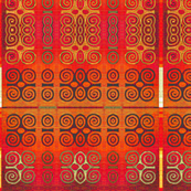 Ikat Adinkra Primitive in Orange
