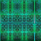 Ikat Adinkra Primitive in Turquoise