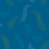 Falling Feathers, blue/green 