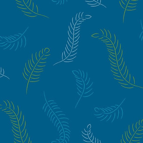 Falling Feathers, blue/green 