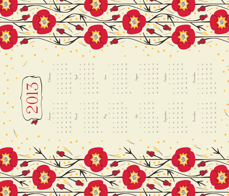 Perennial Poppies fabric by einekleinedesignstudio on Spoonflower - custom fabric