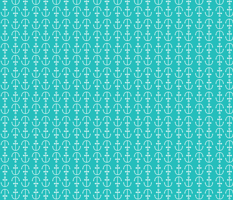 turquoise anchors fabric by annaboo on Spoonflower - custom fabric