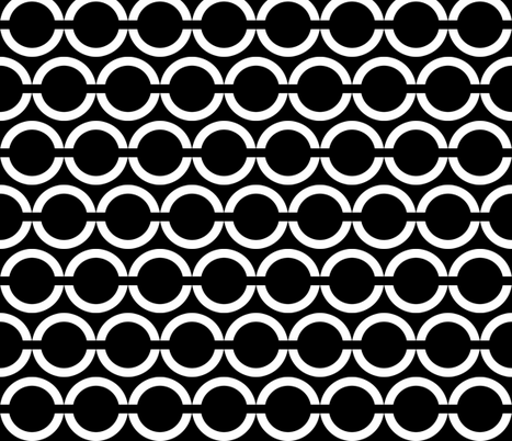 Unlinked Horizontal White on Black fabric by pond_ripple on Spoonflower - custom fabric