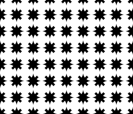 Unlinked Star Variant White on Black fabric by pond_ripple on Spoonflower - custom fabric