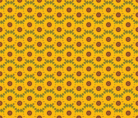Golden Sunflowers fabric by designtrends on Spoonflower - custom fabric