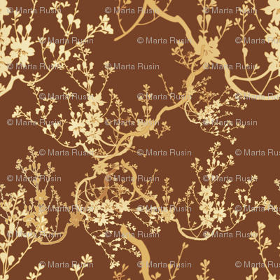 cherry blossom on rich brown