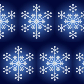 Icy Snowflake on Blue Gradient