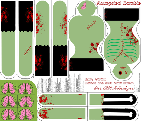 Autopsied Zombie Doll fabric by onestitchdesigns on Spoonflower - custom fabric