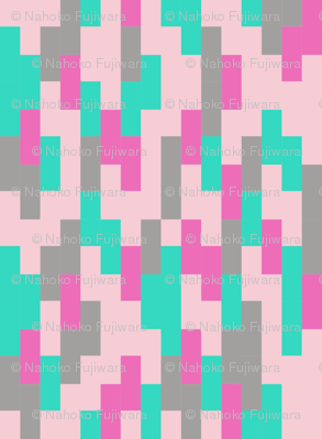 bricks - pink green
