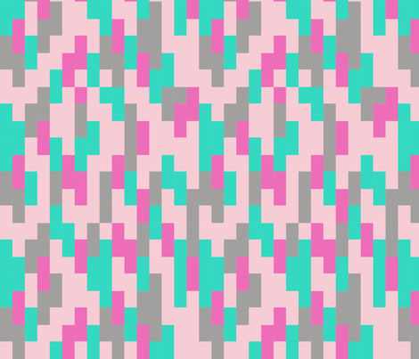 bricks - pink green fabric by gingerme on Spoonflower - custom fabric