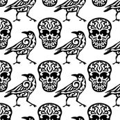 Skull Raven Damask