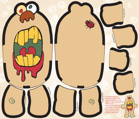 Zombie Plush Monster fabric by emily_caraballo on Spoonflower - custom fabric