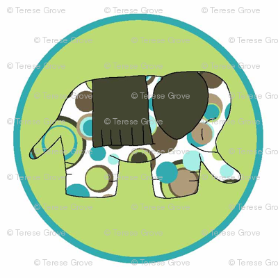 Animal Trails Elephant Decal Lime