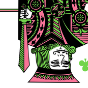 king of clubs - pink green