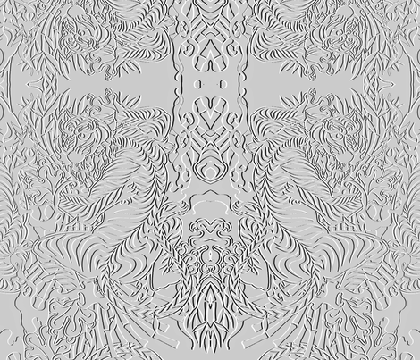 Tiger by the tail faux embossed