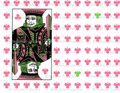 king of clubs - pink green