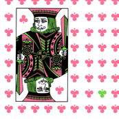 king of clubs - pink green