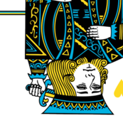 king of hearts - blue yellow