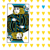 king of hearts - blue yellow