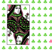 queen of clubs - pink green