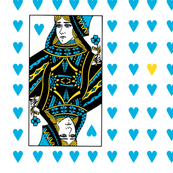 queen of hearts - blue yellow