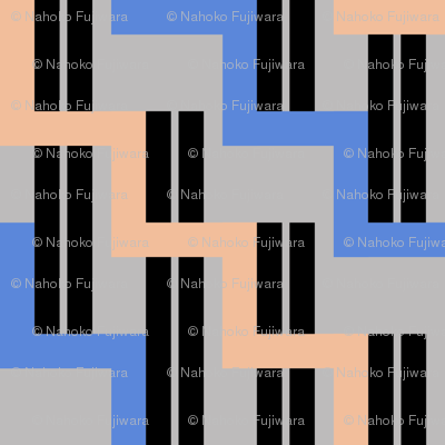 urban stairs - cobalt blue, almond, black, gray