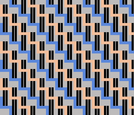urban stairs - cobalt blue, almond, black, gray fabric by gingerme on Spoonflower - custom fabric