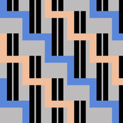 urban stairs - cobalt blue, almond, black, gray