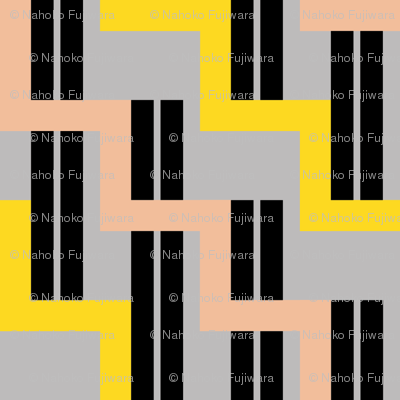 urban stairs - yellow, almond, black, gray