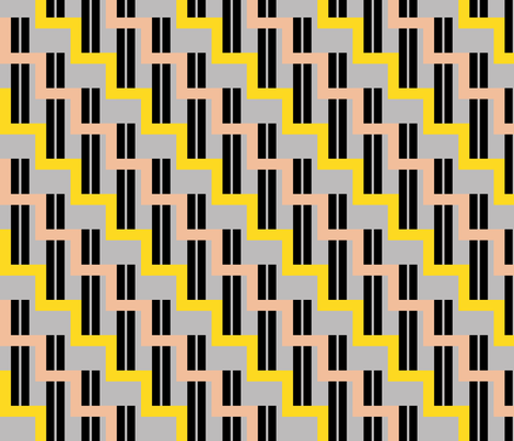 urban stairs - yellow, almond, black, gray fabric by gingerme on Spoonflower - custom fabric