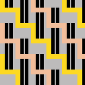 urban stairs - yellow, almond, black, gray