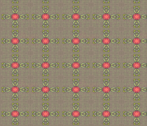 peony-coral-ribbons fabric by wren_leyland on Spoonflower - custom fabric