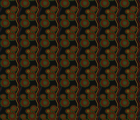 Fall Colors Flower Stripe fabric by olumna on Spoonflower - custom fabric