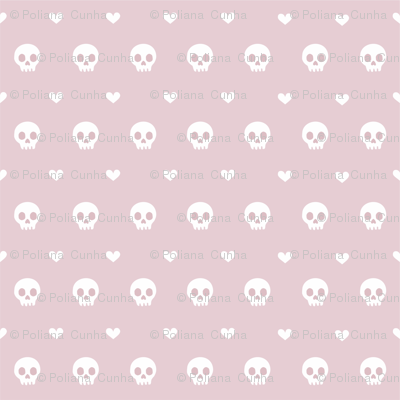 simple skull and heart repeat nude