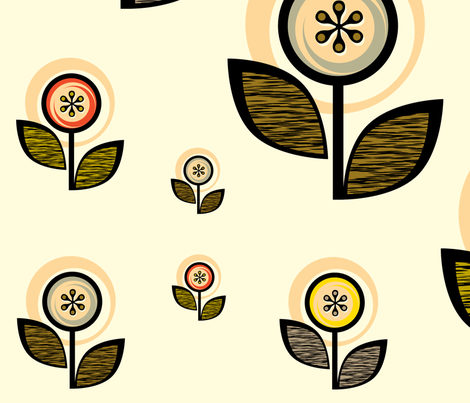 Footnote Flower Wall Decals fabric by pennycandy on Spoonflower - custom fabric