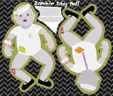 Zombie Baby Ella - View full yardage for outfits and accessories fabric by wendyg on Spoonflower - custom fabric