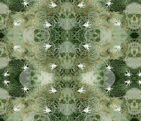 Spiderwebs_and_Skulls fabric by mammajamma on Spoonflower - custom fabric