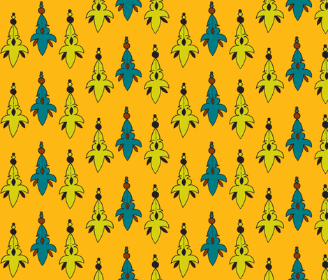 blue green fleur de lis