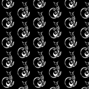 Inkblot Cat on Black