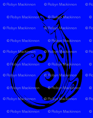 Inkblot Cat on Blue