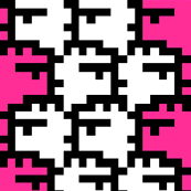 Suspicious Robotics (White on Pink, Small Pattern)