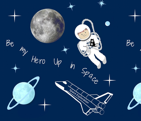 Up in Space / Hero fabric by paragonstudios on Spoonflower - custom fabric