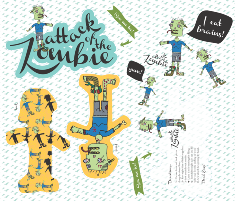Attack of the Zombie fabric by tailorjane on Spoonflower - custom fabric